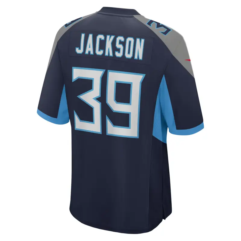 Men's Tennessee Titans Matthew Jackson  Navy Team Game Jersey