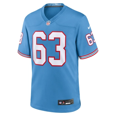 Men's Tennessee Titans Mike Munchak Light Blue Oilers Throwback Retired Player Game Jersey 02