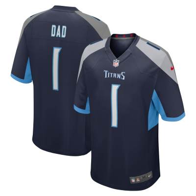 Men's Tennessee Titans Number 1 Dad Navy Game Jersey 01
