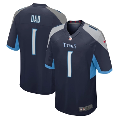 Men's Tennessee Titans Number 1 Dad Navy Game Jersey 01