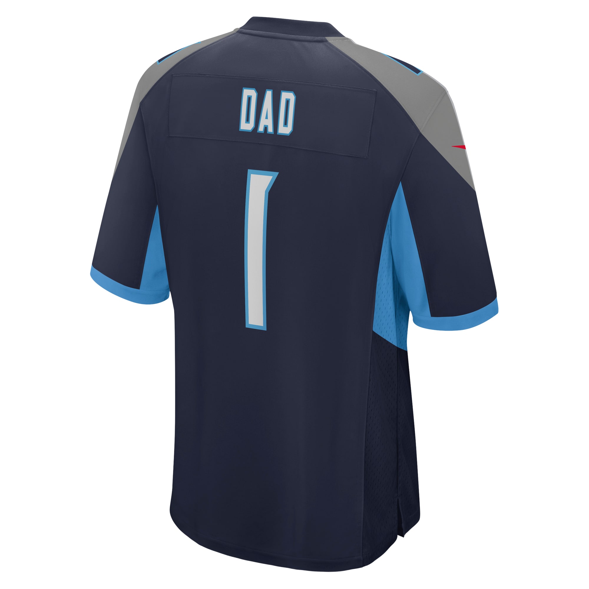 Men's Tennessee Titans Number 1 Dad Navy Game Jersey