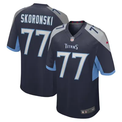 Men's Tennessee Titans Peter Skoronski Navy 2023 NFL Draft First Round Pick Game Jersey 01