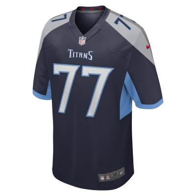 Men's Tennessee Titans Peter Skoronski Navy 2023 NFL Draft First Round Pick Game Jersey 02