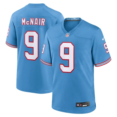 Men's Tennessee Titans Steve McNair Light Blue Oilers Throwback Retired Player Game Jersey 01