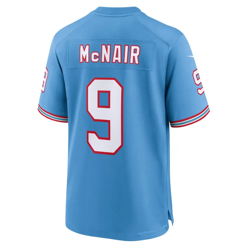 Men's Tennessee Titans Steve McNair Light Blue Oilers Throwback Retired Player Game Jersey