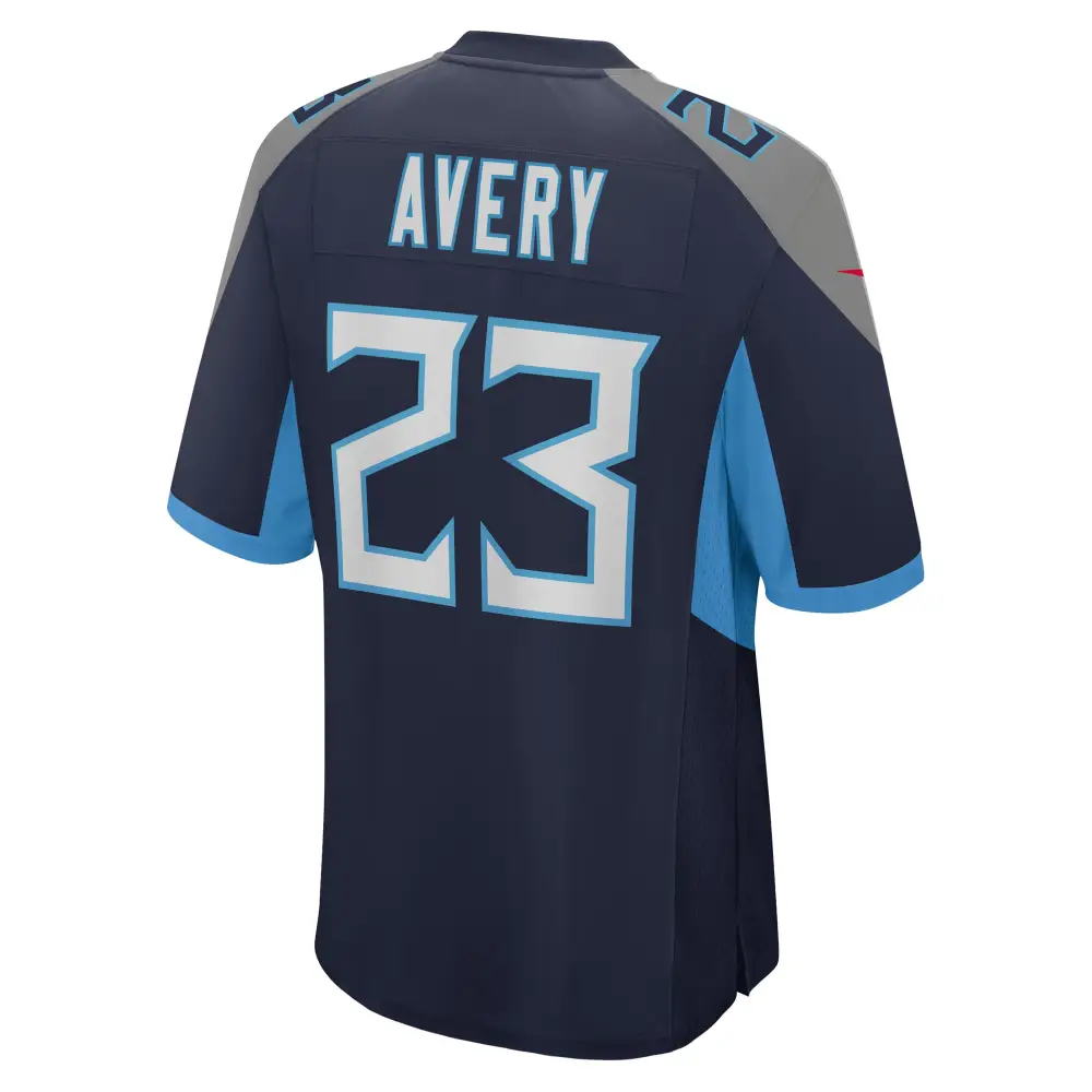 Men's Tennessee Titans Tre Avery  Navy Team Game Jersey