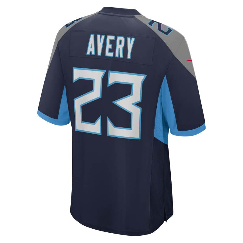 Men's Tennessee Titans Tre Avery  Navy Team Game Jersey