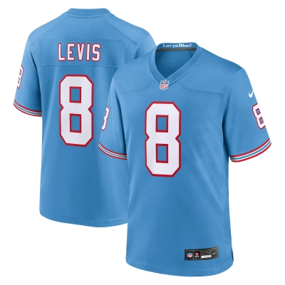 Men's Tennessee Titans Will Levis Light Blue Oilers Throwback Player Game Jersey 01