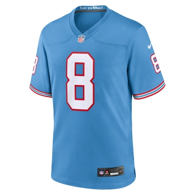 Men's Tennessee Titans Will Levis Light Blue Oilers Throwback Player Game Jersey 02