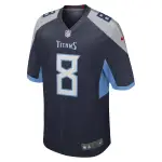 Men's Tennessee Titans Will Levis Navy 2023 NFL Draft Pick Game Jersey
