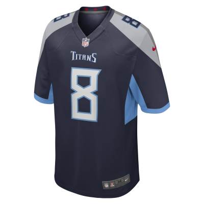Men's Tennessee Titans Will Levis Navy 2023 NFL Draft Pick Game Jersey 02