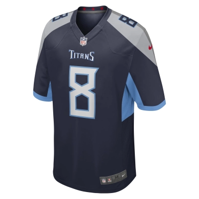 Men's Tennessee Titans Will Levis Navy 2023 NFL Draft Pick Game Jersey 02