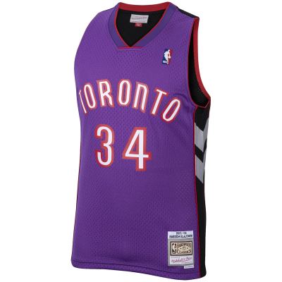 Men's Toronto Raptors Hakeem Olajuwon Purple 2001/02 Hardwood Classics Swingman Jersey 02