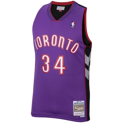 Men's Toronto Raptors Hakeem Olajuwon Purple 2001/02 Hardwood Classics Swingman Jersey 02