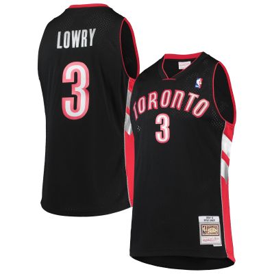 Men's Toronto Raptors Kyle Lowry Black 2001/02 Hardwood Classics Swingman Jersey 01