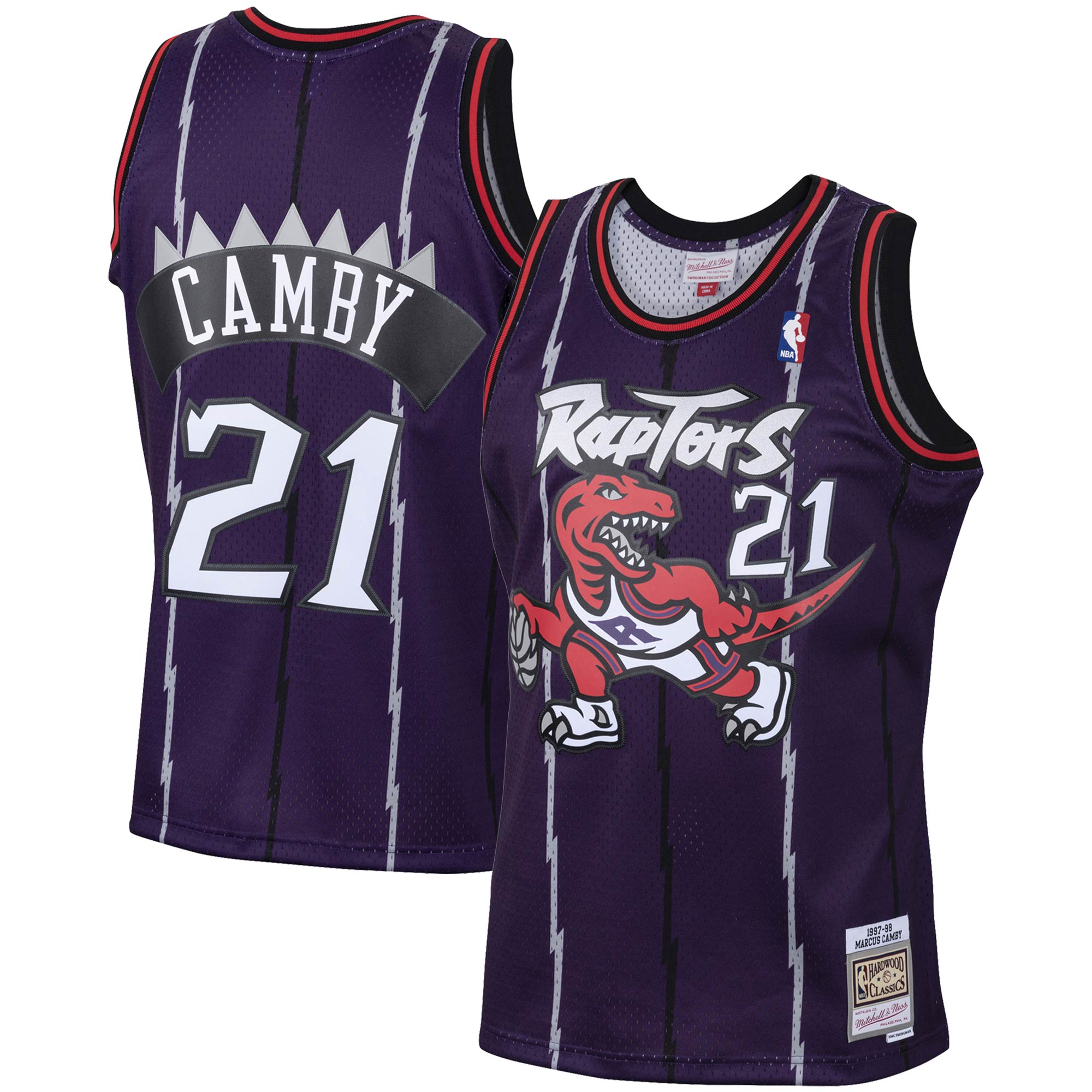 Men's Toronto Raptors Marcus Camby Purple 2001/02 Hardwood Classics Swingman Jersey