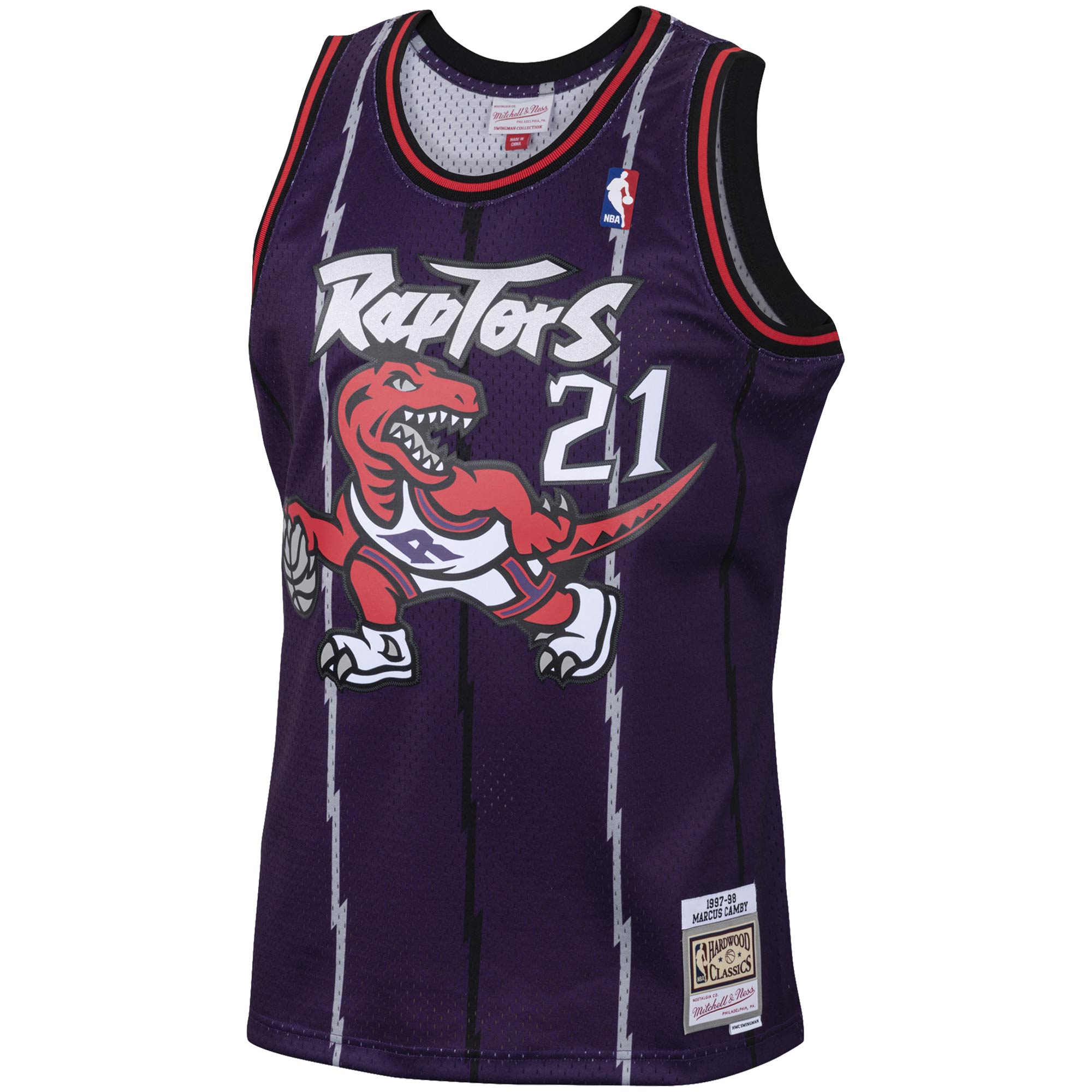 Men's Toronto Raptors Marcus Camby Purple 2001/02 Hardwood Classics Swingman Jersey