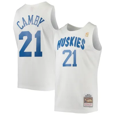 Men's Toronto Raptors Marcus Camby White 1996/97 Hardwood Classics Swingman Jersey 01