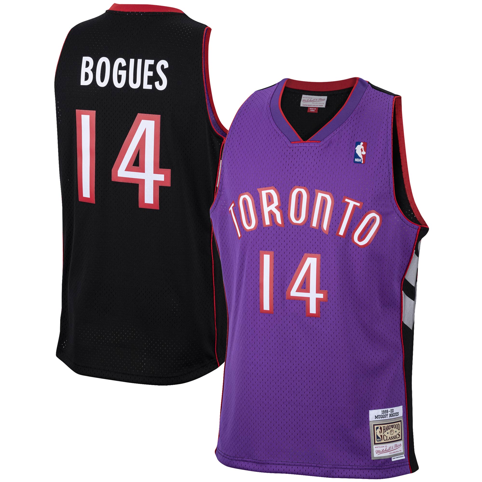 Men's Toronto Raptors Muggsy Bogues Purple 2001/02 Hardwood Classics Swingman Jersey