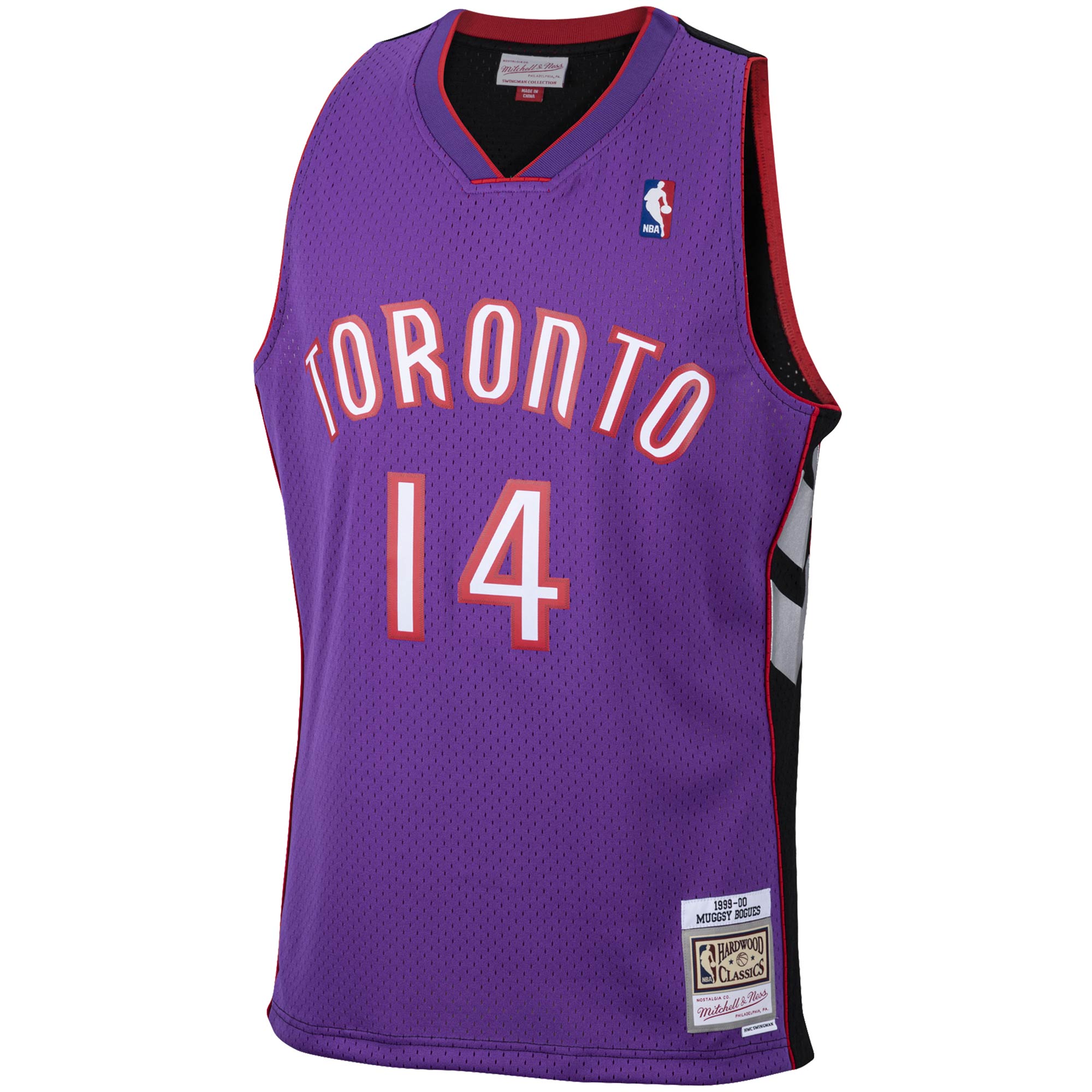 Men's Toronto Raptors Muggsy Bogues Purple 2001/02 Hardwood Classics Swingman Jersey