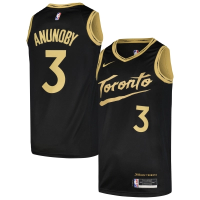 Men's Toronto Raptors OG Anunoby Black Swingman Player Jersey - City Edition 01