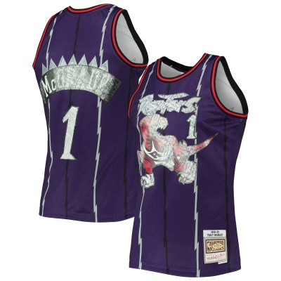 Men's Toronto Raptors Tracy McGrady Purple 1998/99 Hardwood Classics NBA 75th Anniversary Diamond Swingman Jersey 01