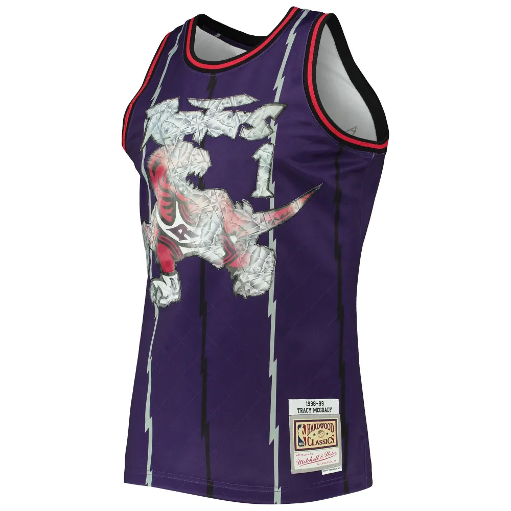 Men's Toronto Raptors Tracy McGrady Purple 1998/99 Hardwood Classics NBA 75th Anniversary Diamond Swingman Jersey