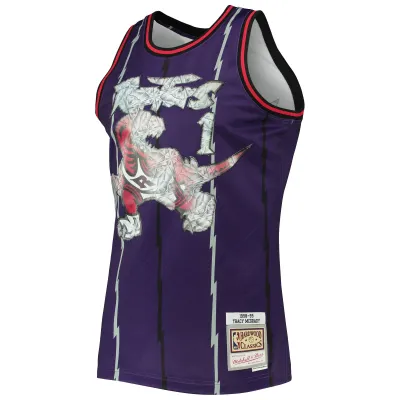 Men's Toronto Raptors Tracy McGrady Purple 1998/99 Hardwood Classics NBA 75th Anniversary Diamond Swingman Jersey 02