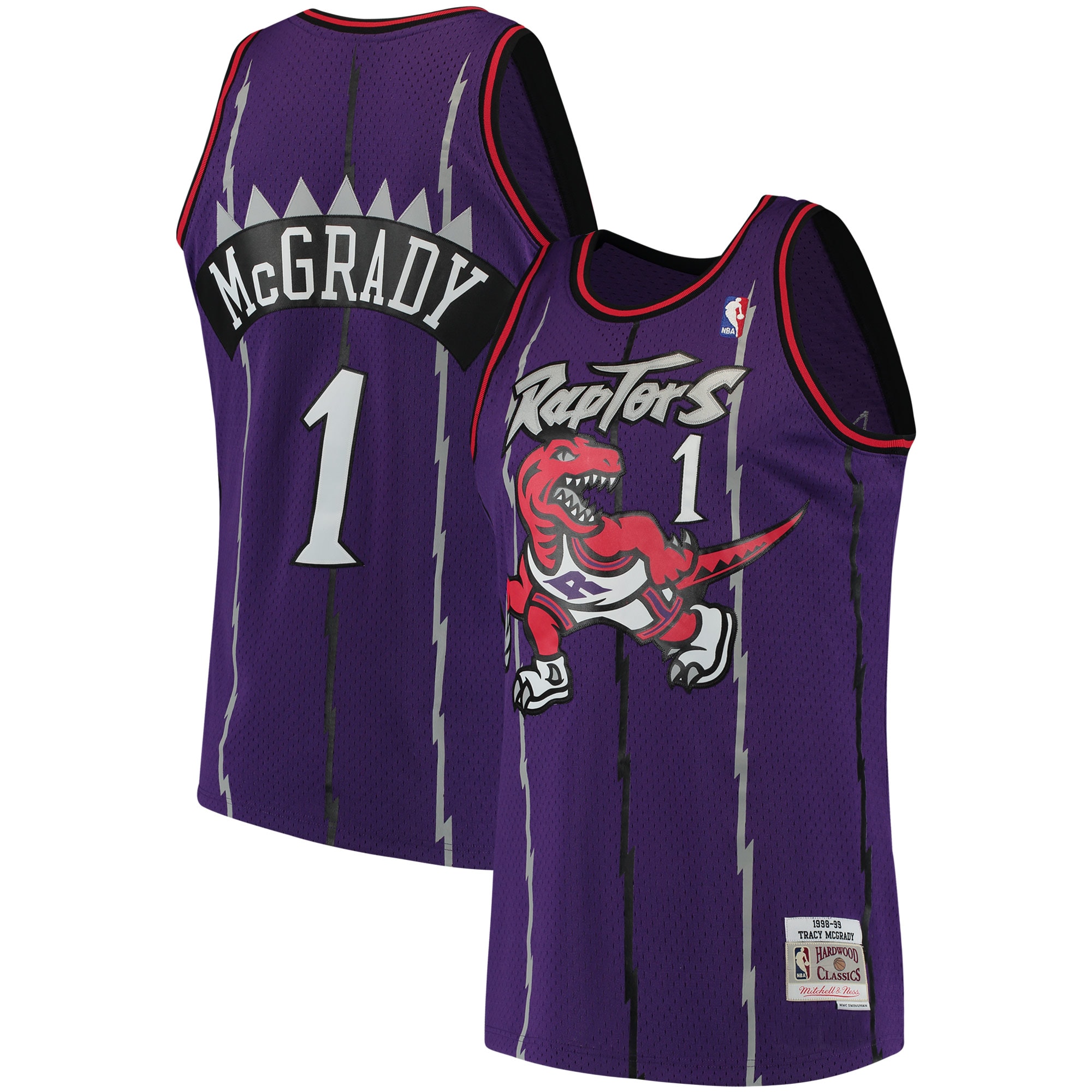 Men's Toronto Raptors Tracy McGrady Purple Hardwood Classics Swingman Jersey