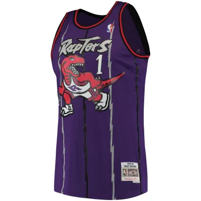 Men's Toronto Raptors Tracy McGrady Purple Hardwood Classics Swingman Jersey 02