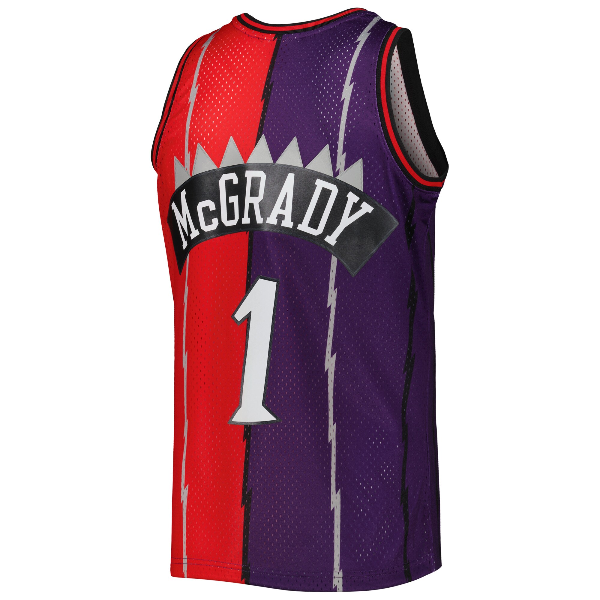 Men's Toronto Raptors Tracy McGrady Purple/Red Hardwood Classics Split Swingman Jersey