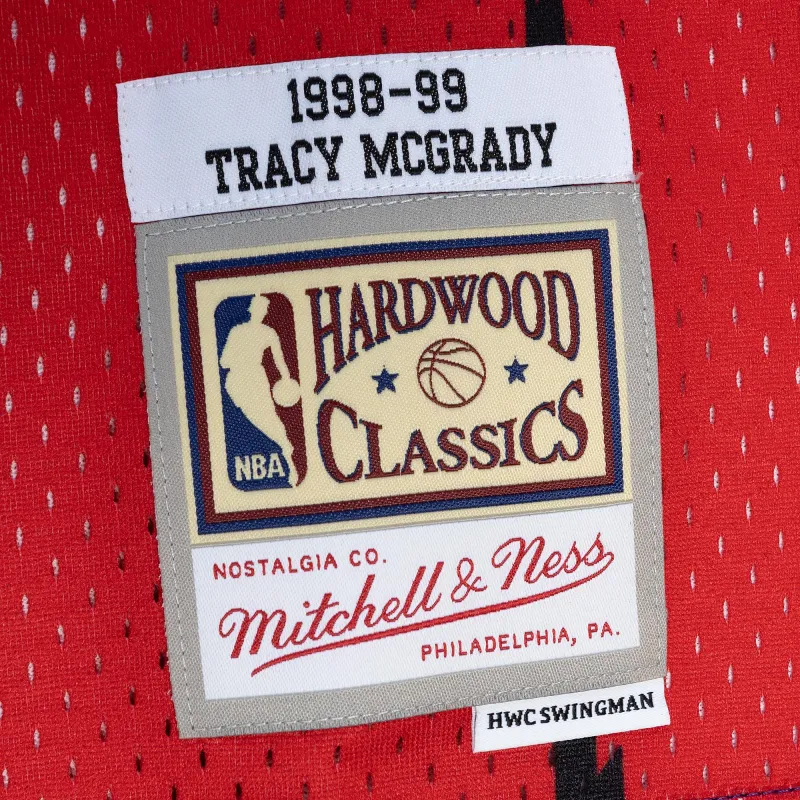 Men's Toronto Raptors Tracy McGrady Purple/Red Hardwood Classics Split Swingman Jersey