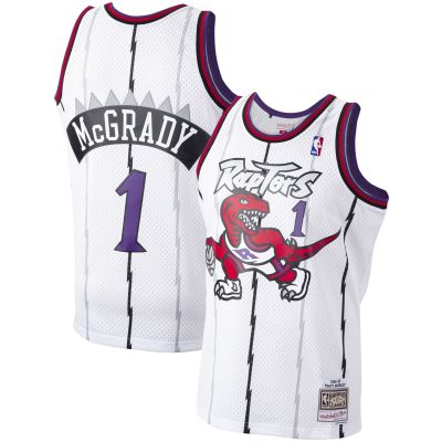 Men's Toronto Raptors Tracy McGrady White 1998/99 Hardwood Classics Swingman Jersey 01