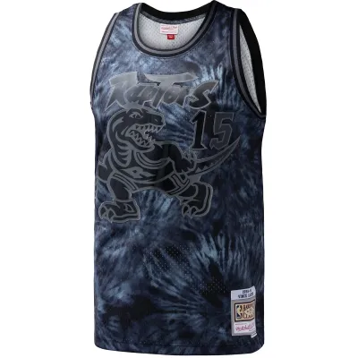 Men's Toronto Raptors Vince Carter Black Hardwood Classics 1998/99 Tie-Dye Swingman Jersey 02