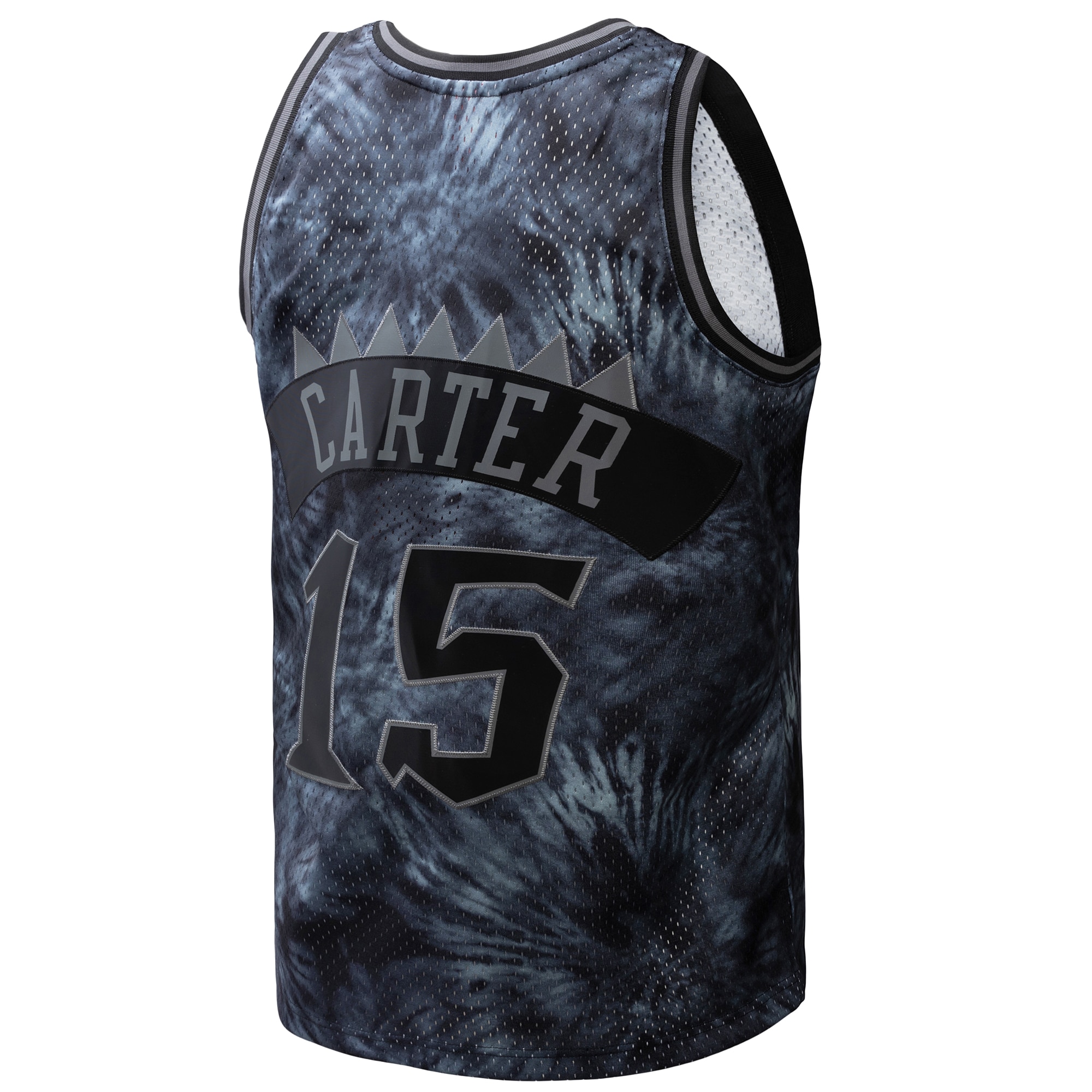 Men's Toronto Raptors Vince Carter Black Hardwood Classics 1998/99 Tie-Dye Swingman Jersey