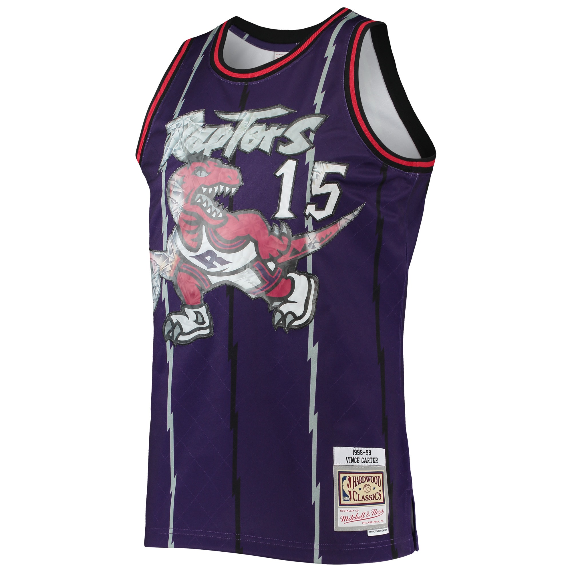 Men's Toronto Raptors Vince Carter Purple 1998/99 Hardwood Classics NBA 75th Anniversary Diamond Swingman Jersey