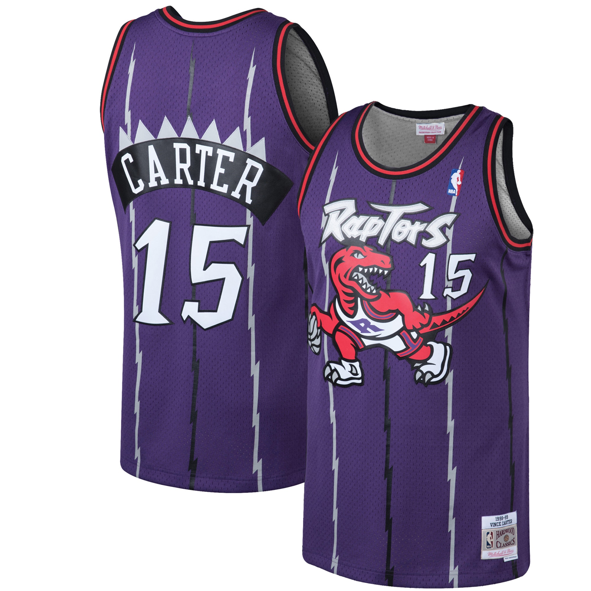 Men's Toronto Raptors Vince Carter Purple 1998/99 Hardwood Classics Swingman Jersey