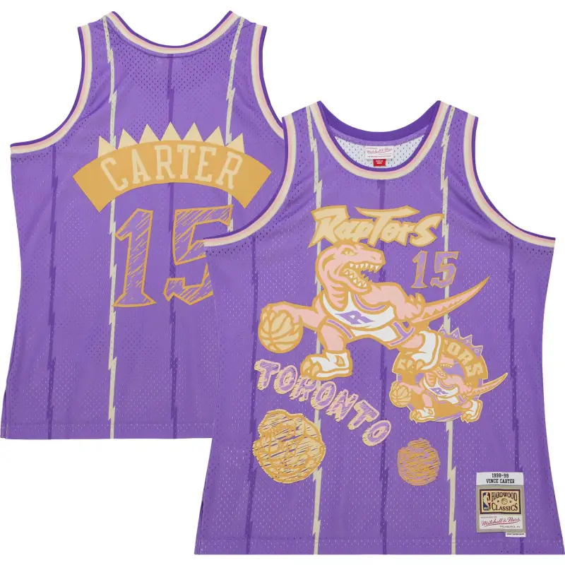 Men's Toronto Raptors Vince Carter Purple 1998/99 Swingman Sidewalk Sketch Jersey
