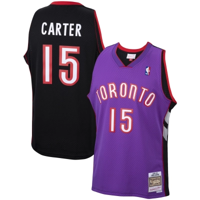 Men's Toronto Raptors Vince Carter Purple 1999/00 Hardwood Classics Swingman Jersey 01