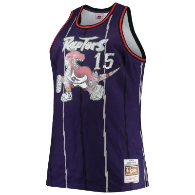Men's Toronto Raptors Vince Carter Purple Big & Tall 1998/99 NBA 75th Anniversary Diamond Swingman Jersey 02