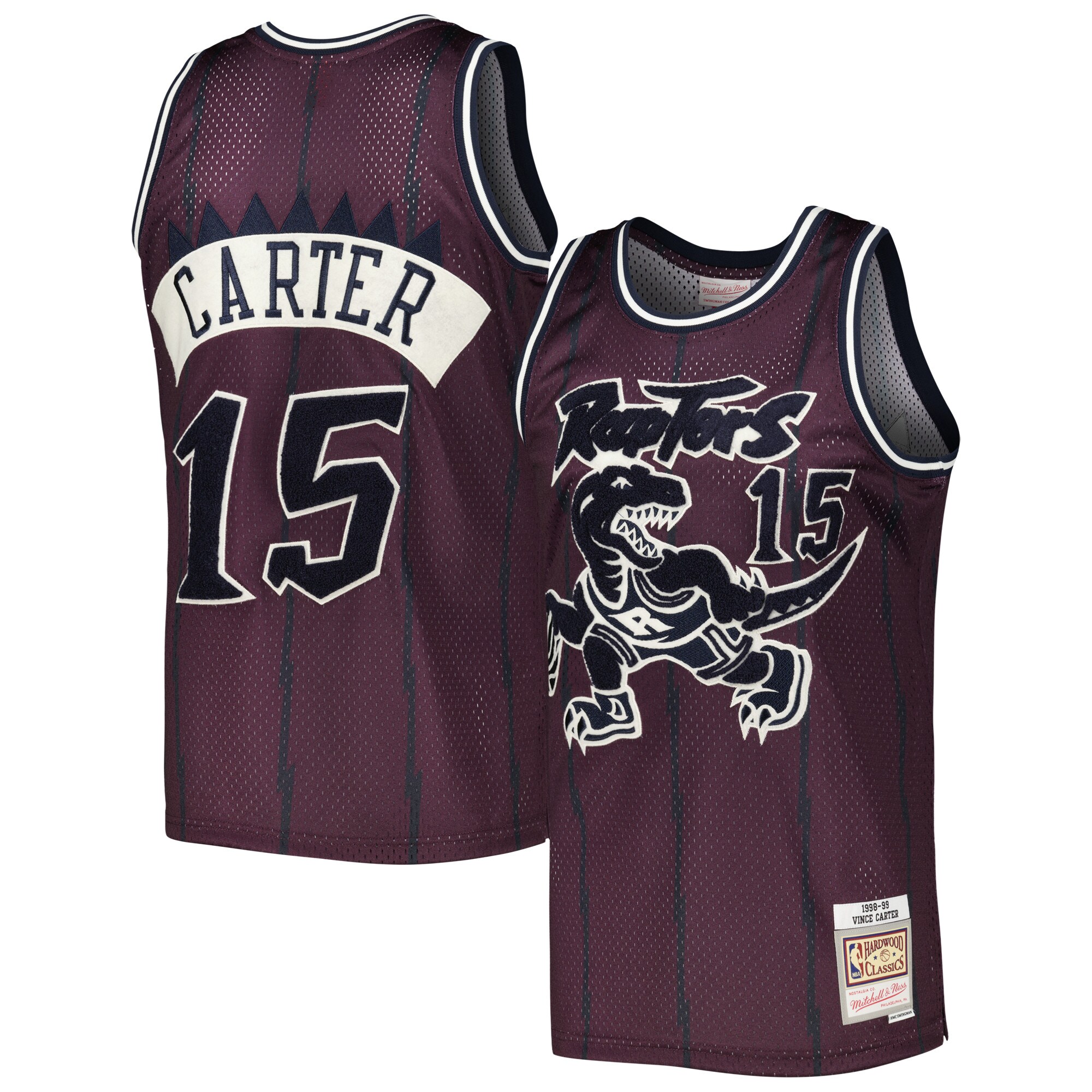 Men's Toronto Raptors Vince Carter Purple Hardwood Classics Off-Court Swingman Jersey