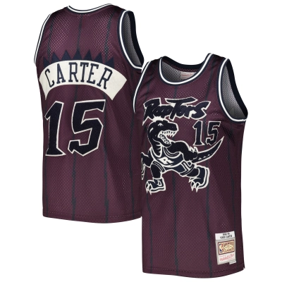 Men's Toronto Raptors Vince Carter Purple Hardwood Classics Off-Court Swingman Jersey 01