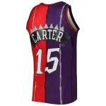 Men's Toronto Raptors Vince Carter Purple/Red Hardwood Classics 1998/99 Split Swingman Jersey