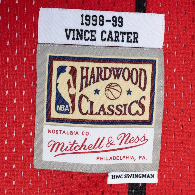 Men's Toronto Raptors Vince Carter Purple/Red Hardwood Classics 1998/99 Split Swingman Jersey