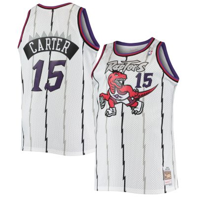Men's Toronto Raptors Vince Carter White 1998/99 Big & Tall Hardwood Classics Swingman Jersey 01