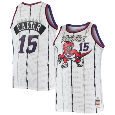 Men's Toronto Raptors Vince Carter White 1998/99 Big & Tall Hardwood Classics Swingman Jersey 01