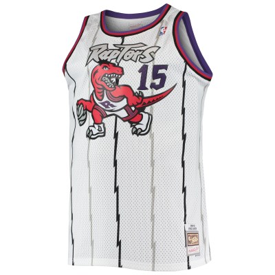 Men's Toronto Raptors Vince Carter White 1998/99 Big & Tall Hardwood Classics Swingman Jersey 02
