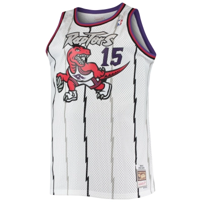Men's Toronto Raptors Vince Carter White 1998/99 Big & Tall Hardwood Classics Swingman Jersey 02