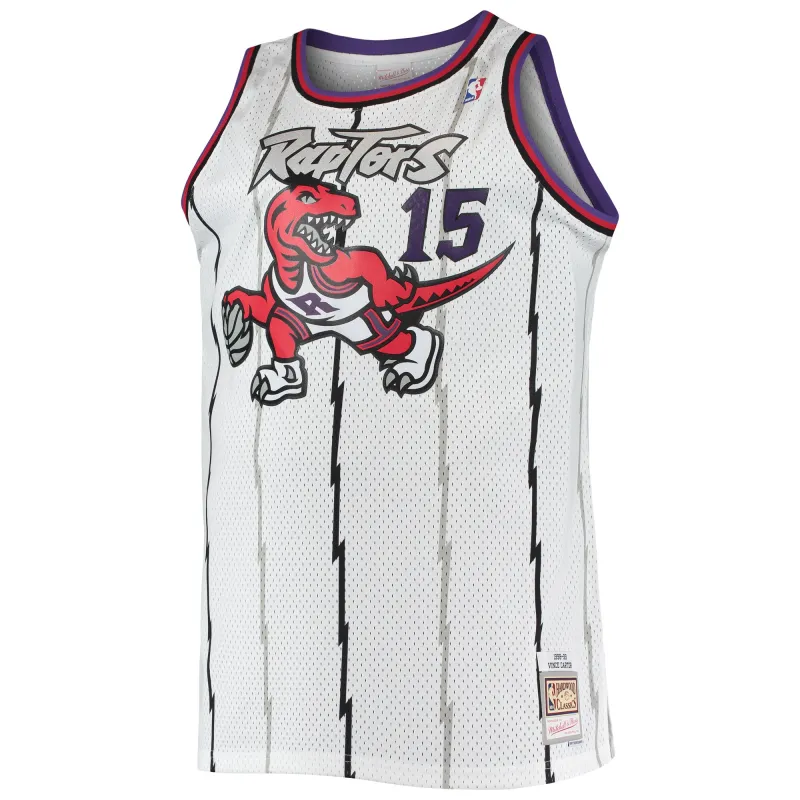Men's Toronto Raptors Vince Carter White 1998/99 Big & Tall Hardwood Classics Swingman Jersey