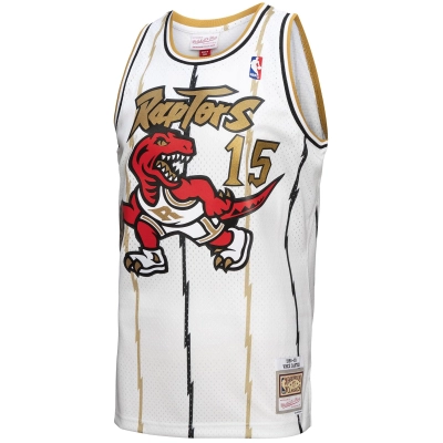 Men's Toronto Raptors Vince Carter White 1998-99 Hardwood Classics Reload 3.0 Swingman Jersey 02